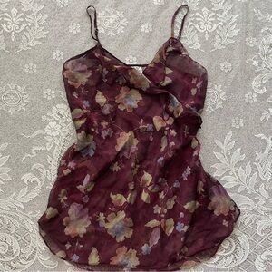 Morgan Taylor Floral ruffle slip dress